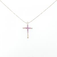 K10PG クロス サファイヤ ネックレス