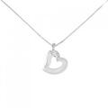 K14WG ハート ダイヤモンド ネックレス 0.01CT