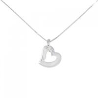 K14WG ハート ダイヤモンド ネックレス 0.01CT