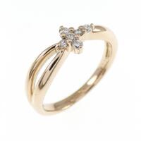 K18PG クロス ダイヤモンド リング 0.07CT
