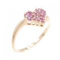 K18PG ハート サファイヤ リング 0.30CT 拡散処理未検査