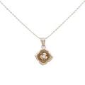 K18PG フラワー ダイヤモンド ネックレス 0.02CT