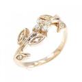 K18PG フラワー ダイヤモンド リング 0.13CT