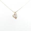 K18PG/750PG ハート ダイヤモンド ネックレス 0.10CT