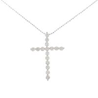 K18WG クロス ダイヤモンド ネックレス 1.00CT