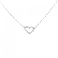 K18WG ハート ダイヤモンド ネックレス 0.11CT