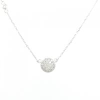 K18WG パヴェ ダイヤモンド ネックレス 0.14CT