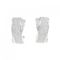 K18WG パヴェ ダイヤモンド ピアス 1.80CT