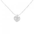 K18WG パヴェ ハート ダイヤモンド ネックレス 0.10CT
