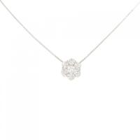 K18WG フラワー ダイヤモンド ネックレス 0.5CT