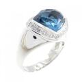 K18WG ブルートパーズ リング 5.20CT
