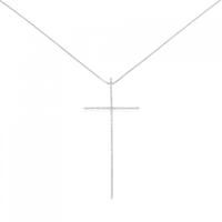 K18WG/PT クロス ダイヤモンド ネックレス 0.30CT