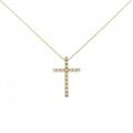 K18YG クロス ダイヤモンド ネックレス 0.08CT