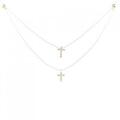 K18YG クロス ダイヤモンド ネックレス 0.3CT