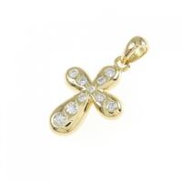 K18YG クロス ダイヤモンド ペンダント 0.91CT