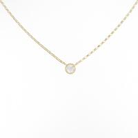 K18YG ソリティア ダイヤモンド ネックレス 0.08CT