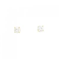 K18YG ソリティア ダイヤモンド ピアス 0.42CT