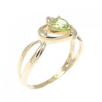 K18YG ハート ペリドット リング 0.485CT