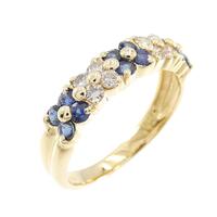 K18YG フラワー サファイヤ リング 0.55CT