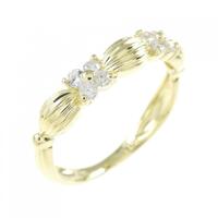 K18YG フラワー ダイヤモンド リング 0.16CT