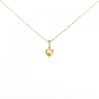 K18YG/750YG ハート シトリン ネックレス