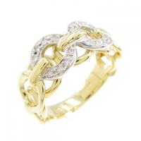 K18YG/PT ダイヤモンド リング 0.11CT