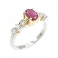 K18YG/PT ルビー リング 0.41CT