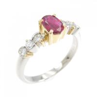 K18YG/PT ルビー リング 0.41CT