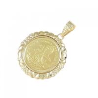 K18YG枠 コイン ペンダント