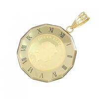 K18YG枠 コイン ペンダント