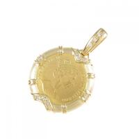 K18枠 ダイヤモンド コイン ペンダント