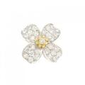 PT/K18YG フラワー ダイヤモンド ペンダント 0.55CT