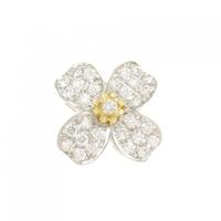 PT/K18YG フラワー ダイヤモンド ペンダント 0.55CT