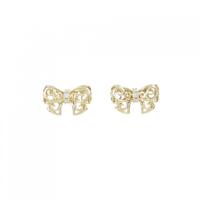 ポンテヴェキオ リボン ダイヤモンド ピアス 0.04CT