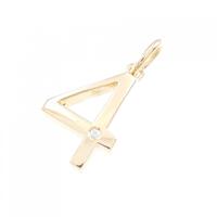 750PG ナンバー4 ダイヤモンドペンダント