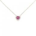 K10PG ハート ルビー ネックレス 0.30CT