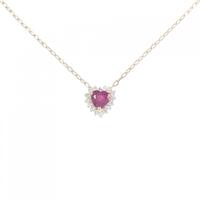 K10PG ハート ルビー ネックレス 0.30CT