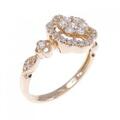K18PG フラワー ダイヤモンド リング 0.30CT