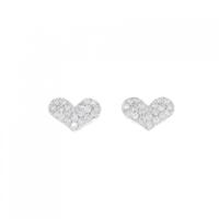 K18WG パヴェ ハート ダイヤモンド ピアス 0.50CT