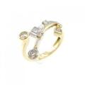 K18YG/PT ダイヤモンド ピンキーリング 0.25CT