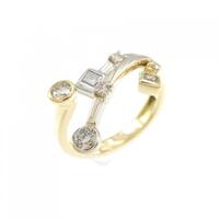 K18YG/PT ダイヤモンド ピンキーリング 0.25CT