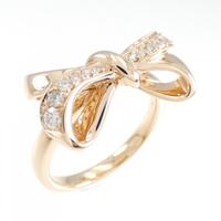 K18PG リボン ダイヤモンド リング