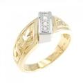 K18YG/PT ダイヤモンド リング 0.08CT