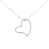 K18WG ハート ダイヤモンド ネックレス 0.30CT