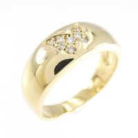 K18YG バタフライ ダイヤモンド リング 0.06CT