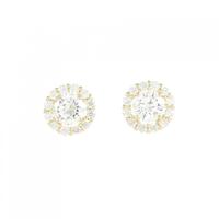 【新品】K18YG ダイヤモンド ピアス 0.292CT 0.283CT H SI1 VG