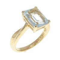 K18YG アクアマリン リング 2.61CT