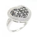 K18WG ハート ダイヤモンド リング 1.00CT