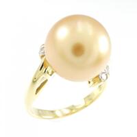 K18YG 白蝶パール リング 11.7mm