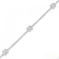 K18WG フラワー ダイヤモンド ブレスレット 1.00CT